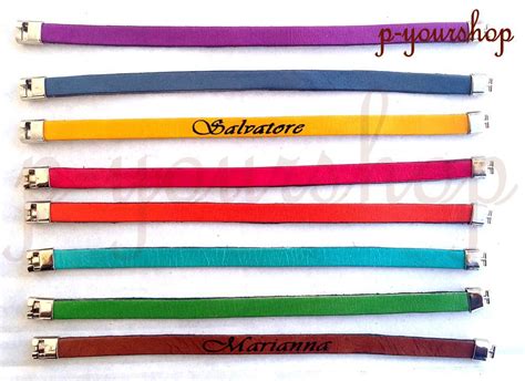 braccialetto cuoio colorato con nome|Amazon.it: Bracciali Colorate: Gioielli.